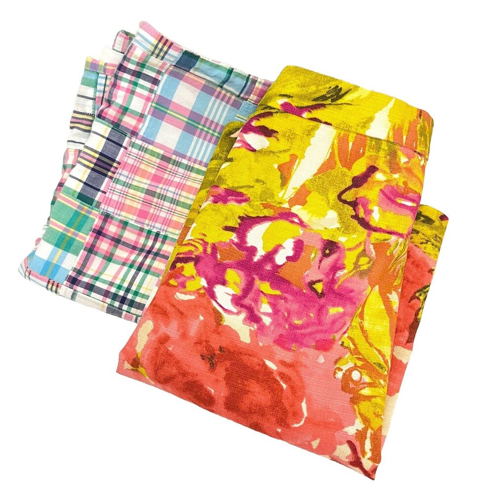 2 Pc Lot Women’s Sz 12 Summer Skirts Talbots Madras & J Crew Floral NICE!